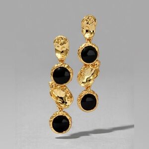 Alexis Bittar Brut Onyx Coin Linear Post Earrings